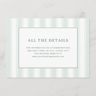 Elegant Mint Green Stripes Enclosure Card
