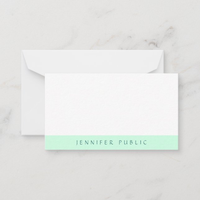 Elegant Mint Green White Modern Simple Template (Front)