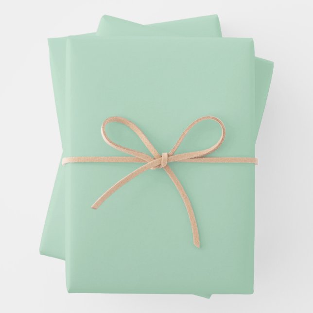 Elegant Mint Green Wrapping Paper Set (In situ)