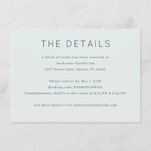 Elegant Mint Minimalist Details Enclosure Card