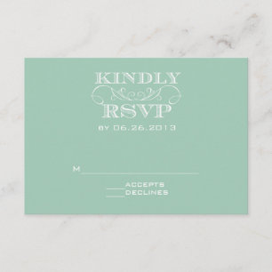 Elegant Mint Swirl Wedding RSVP Card