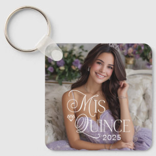 Elegant Mis Quince Quinceañera Photo Key Ring