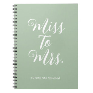 Elegant Miss to Mrs Chic Modern Wedding Planner Notebook