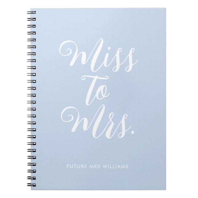 Elegant Miss to Mrs Chic Modern Wedding Planner Notebook (Front)