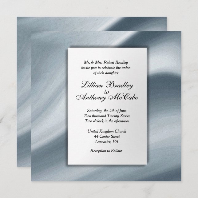 Elegant Mist Wedding Invitation (Front/Back)