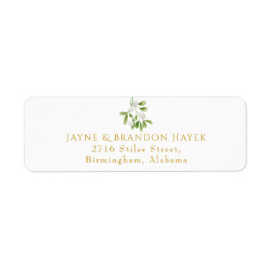 Elegant Mistletoe Greenery Return Address Label