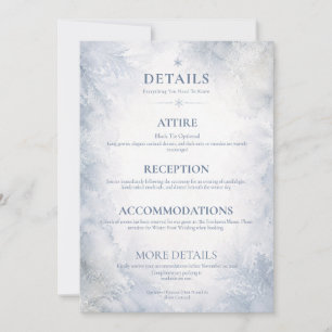 Elegant Misty Blue Winter Frost Details Card