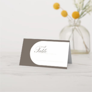 Elegant Mocha Brown Table, Name & Thank You Place Card