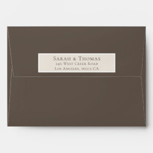 Elegant Mocha Brown Wedding Envelope