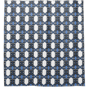 Elegant Mod Blue Abstract Scarab Pattern Shower Curtain