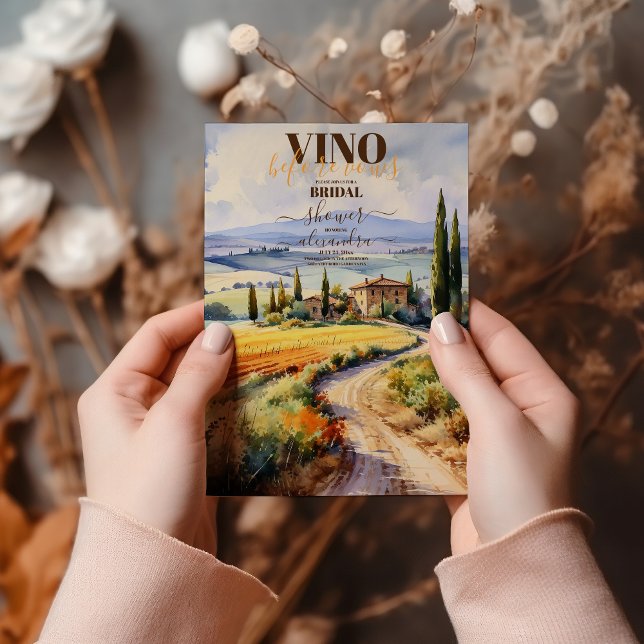 Elegant Moden Vino Before Vows Bridal Shower Invitation (Creator Uploaded)