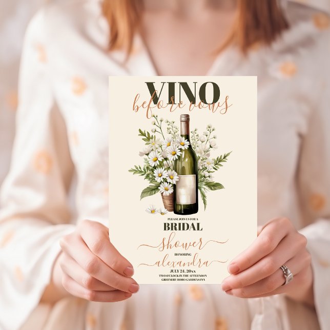 Elegant Moden Vino Before Vows Bridal Shower Invitation (Creator Uploaded)