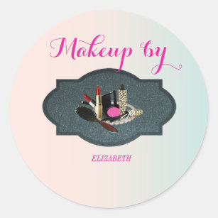 Elegant Moder Girly,Makeup artist Classic Round Sticker