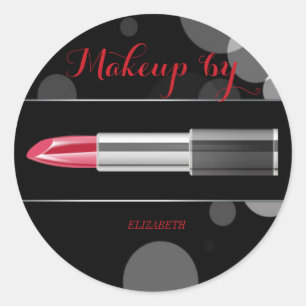 Elegant Moder Girly,Makeup artist,Red Lipstick Classic Round Sticker