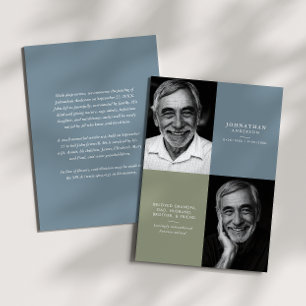 Elegant Modern 2-Photo Printed/Downloadable Death Announcement