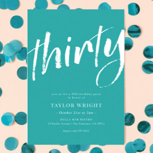 Elegant Modern 30th Birthday Party Invitation