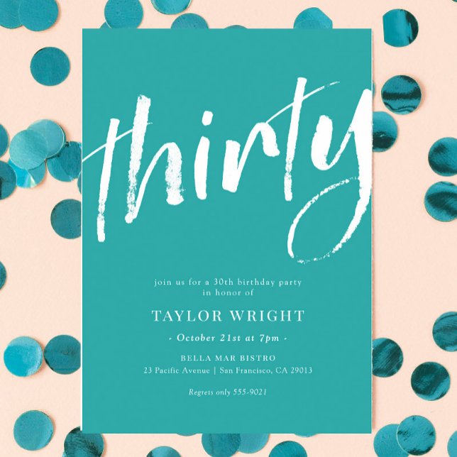 Elegant Modern 30th Birthday Party Invitation (Creator Uploaded)