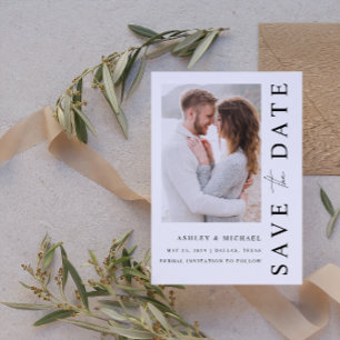 Elegant Modern 4 Photo Wedding Save The Date