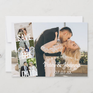 Elegant Modern 5 Photo Save The Date Wedding Invitation