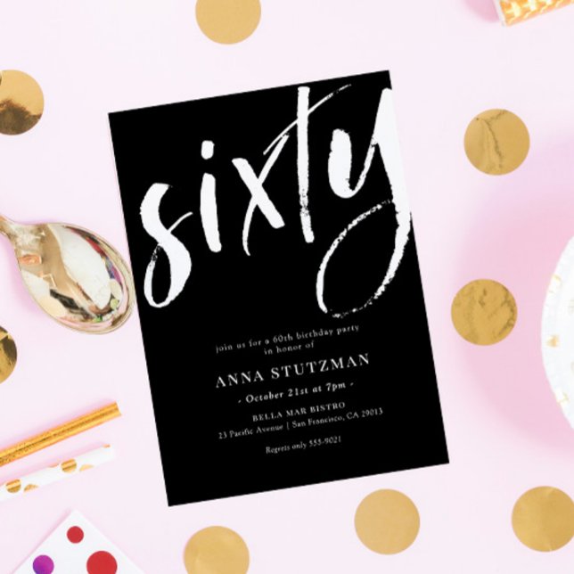Elegant Modern 60th Birthday Party Invitation (Creator Uploaded)