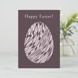 Elegant Modern Abstract Art Egg Black Pink Easter Holiday Card