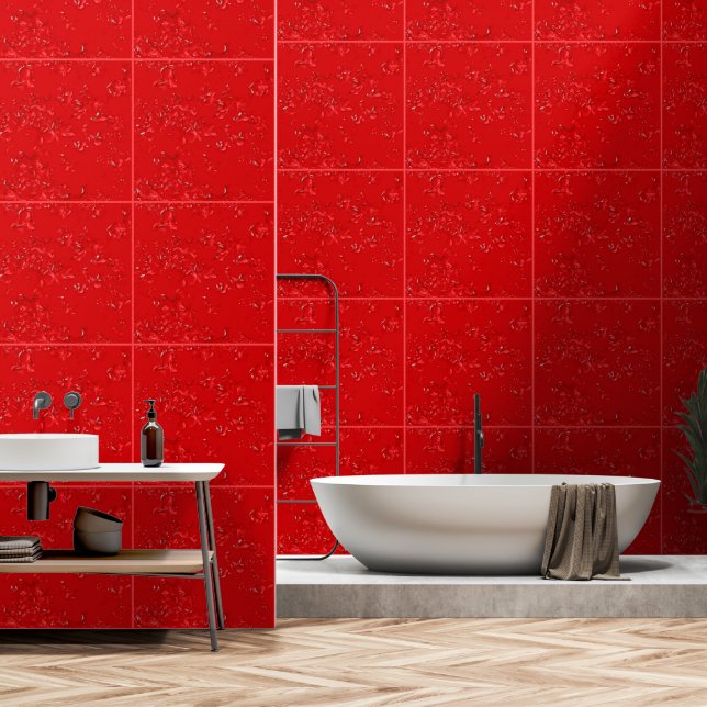 Elegant Modern Abstract Art Stylish Venetian Red Wallpaper (Bathroom)