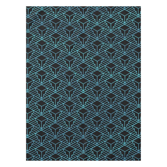 Elegant Modern Abstract Blue Art Deco Pattern | Tablecloth (Front)