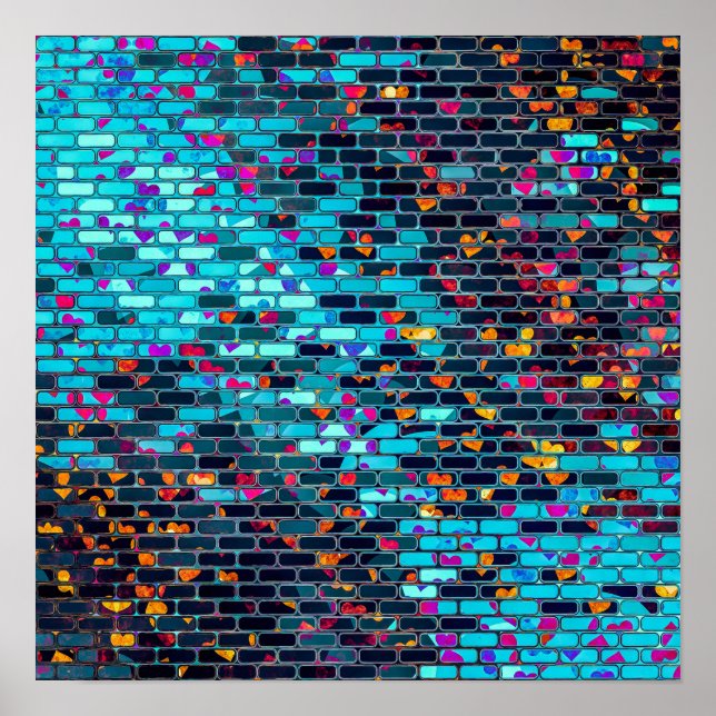 Elegant Modern Abstract Brick Wall | Poster (Front)