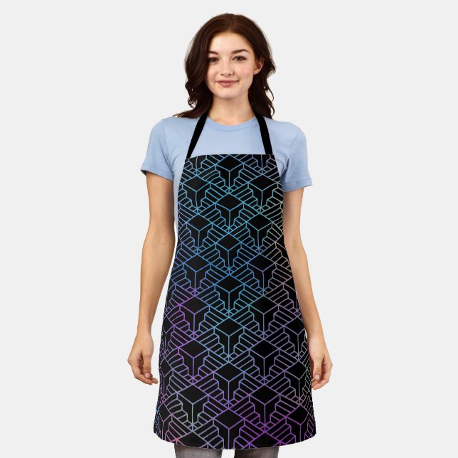 Elegant Modern Abstract Colourful Art Deco Pattern Apron (Worn)