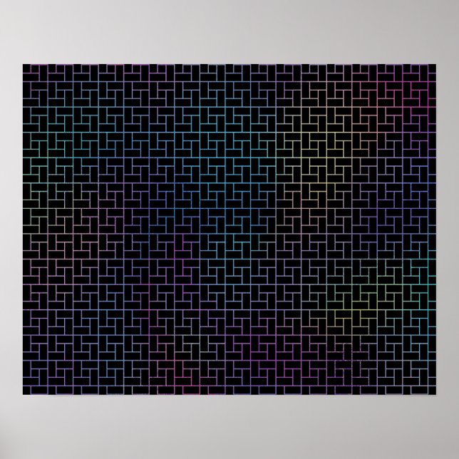 Elegant Modern Abstract Colourful Basket Pattern | Poster (Front)