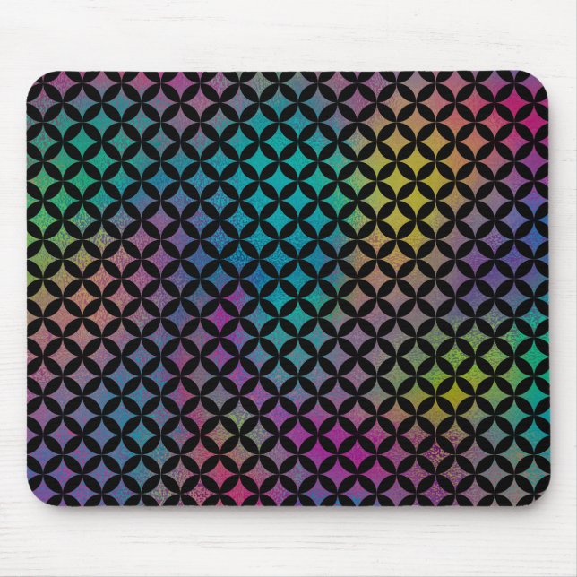 Elegant Modern Abstract Colourful Diamonds Pattern Mouse Pad (Front)