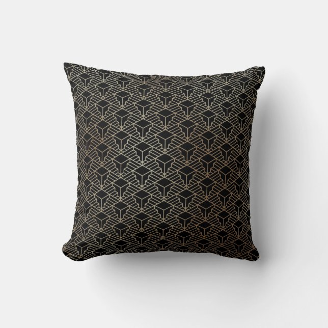 Elegant Modern Abstract Gold Art Deco Pattern | Cushion (Front)