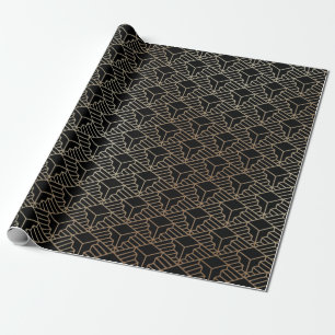 Elegant Modern Abstract Gold Art Deco Pattern   Wrapping Paper