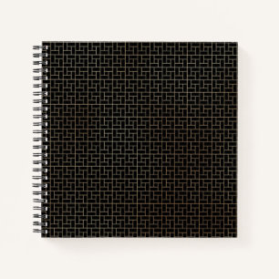 Elegant Modern Abstract Gold Basket Weave Pattern Notebook