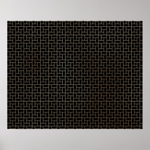 Elegant Modern Abstract Gold Basket Weave Pattern Poster