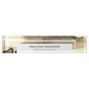 *~* Elegant Modern Abstract Gold Business Office Nameplate