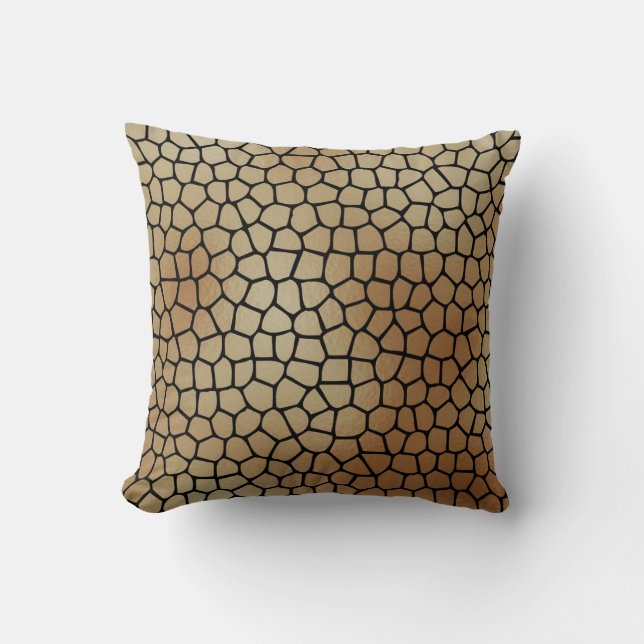 Elegant Modern Abstract Gold Tiles Mosaic Pattern Cushion (Front)