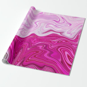 Elegant Modern Abstract Pink Liquid Marble Artwork Wrapping Paper