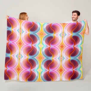 ELEGANT MODERN ABSTRACT PSYCHEDELIC ART FLEECE BLANKET