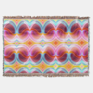 ELEGANT MODERN ABSTRACT PSYCHEDELIC ART THROW BLANKET