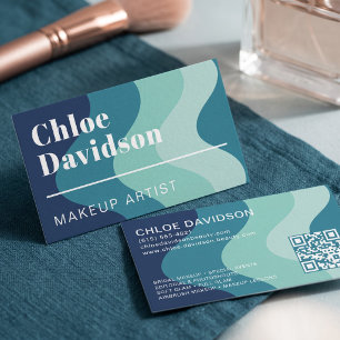 Elegant Modern Abstract Wavy Colour Block Business Card