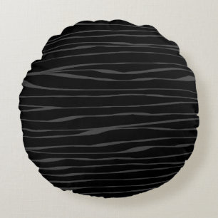 Elegant Modern Abstract Zebra Pattern, Black Round Cushion