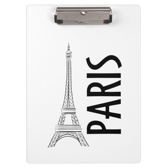 Elegant Modern Abstraction Black and White City Clipboard (Front)