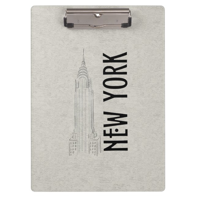 Elegant Modern Abstraction Black Grey City Clipboard (Front)