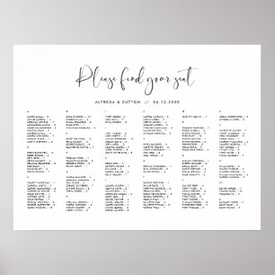 Elegant & Modern Alphabetical seating chart