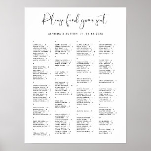 Elegant & Modern Alphabetical seating chart