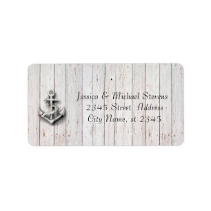 Elegant modern anchor nautical vintage wood label