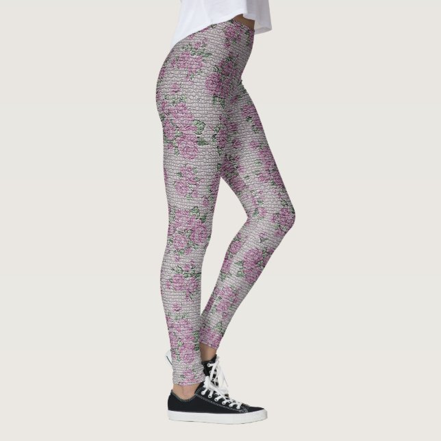 Elegant Modern Angel Vintage Trendy Floral Leggings (Right)