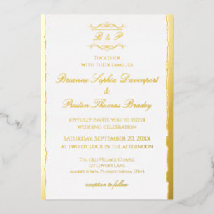 Elegant Modern Antique Monogram Wedding Gold