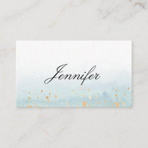 Elegant Modern Aquerell Green Gold Place Card